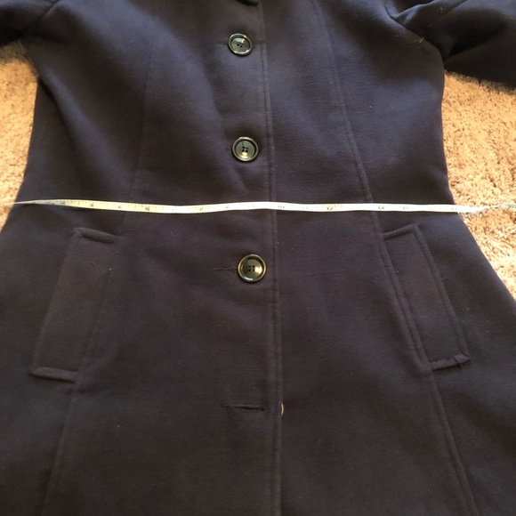 Navy blue wool lined coat - Picture 9 of 12